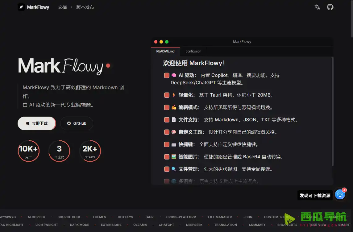 MarkFlowy：AI辅助 Markdown 编辑与智能写作工具