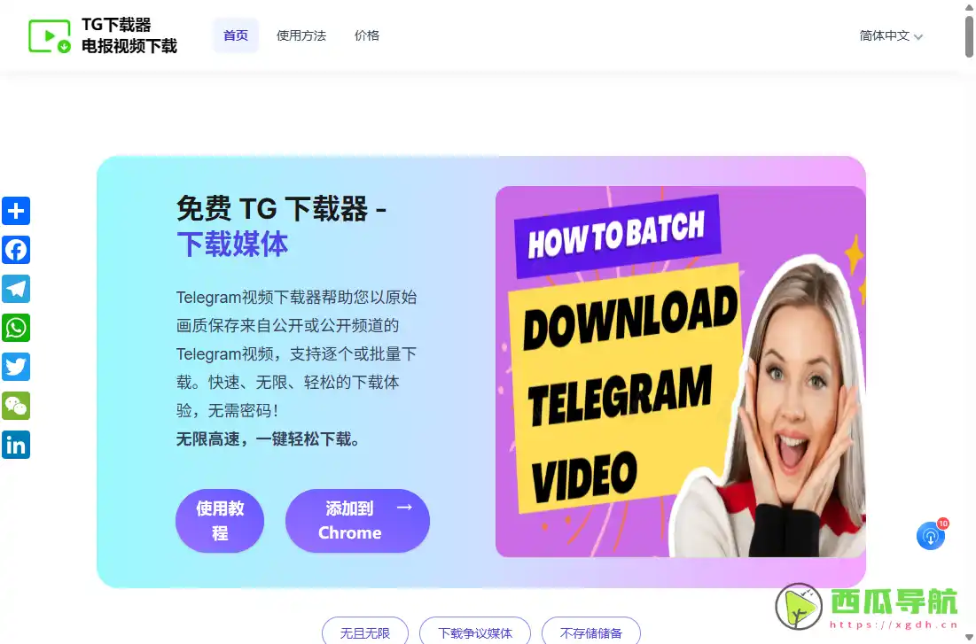 TG Downloader：一键批量下载Telegram资源的Chrome插件